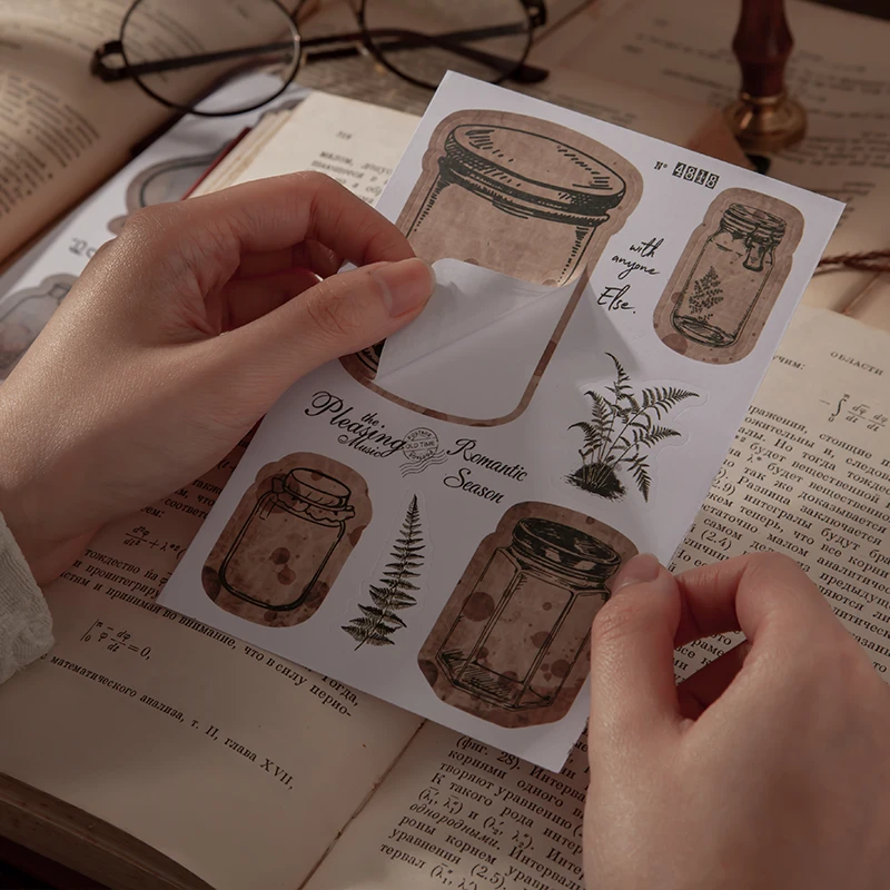 

Милая стеклянная бутылка Yoofun, наклейки из ПЭТ и бумаги для фотографий, скрапбукинга, ноутбука, декоративная бумага для бутылок