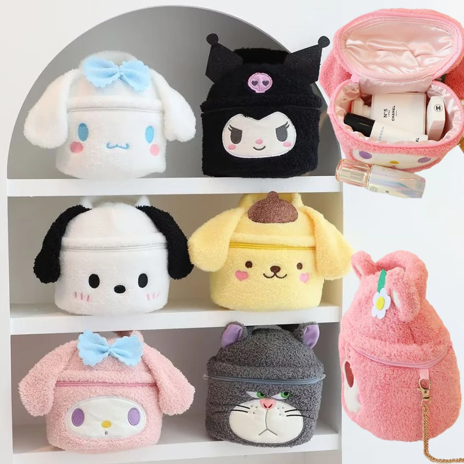 

Sanrios Cinnamoroll Kuromi Mymelody аниме плюшевая косметичка кавайная мультяшная сумка-мессенджер через плечо портативные косметички сумка