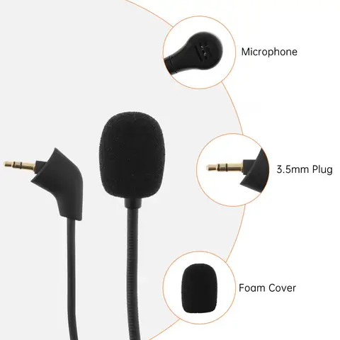 Черный съемный игровой микрофон 3,5 мм
