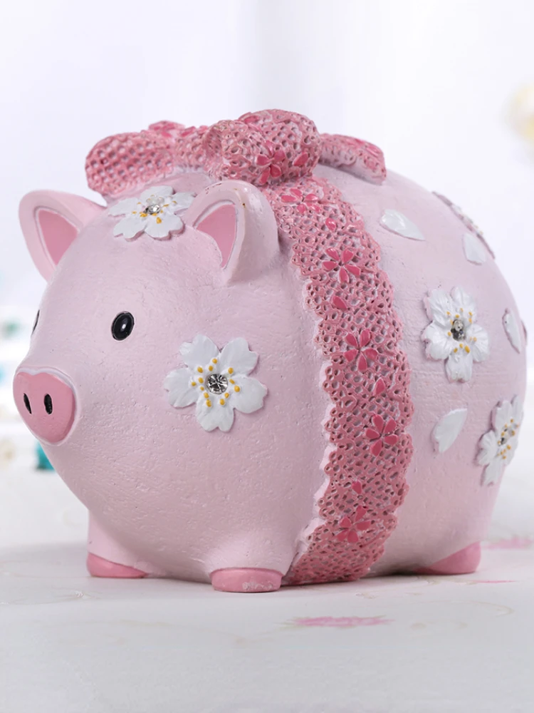 

Secret Coin Money Box Storage Gift Cartoon Hidden Safe Ornament Cute Resin Pig Piggy Bank Counter Tirelire Home Decoration 6