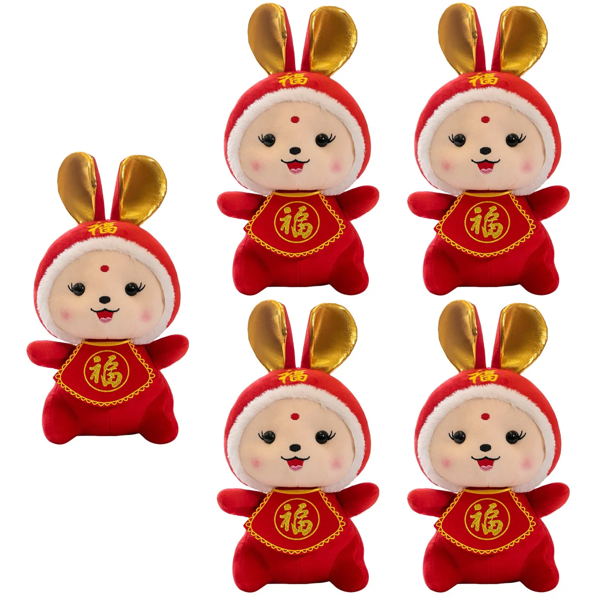 

5pcs Zodiac Rabbit Festival Rabbit Stuffed Rabbit Chinese New Year Rabbit