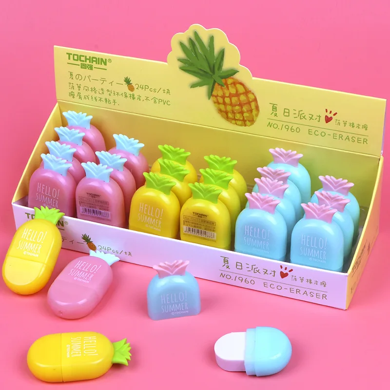 

Ластик-карандаш резиновый в виде ананаса, 24 шт./партия