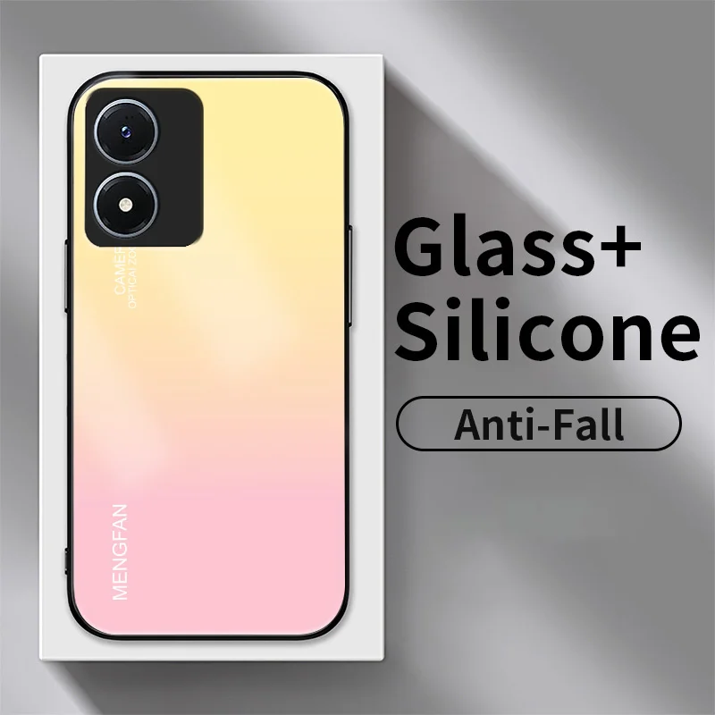 

Light -colored Gradient Case for vivo Y02s Y11 Y12i Y15A Y10 Y15 Y16 Y17 Y19 Y3S U3 U10 iQOO U5X Tempered Glass Case Cell