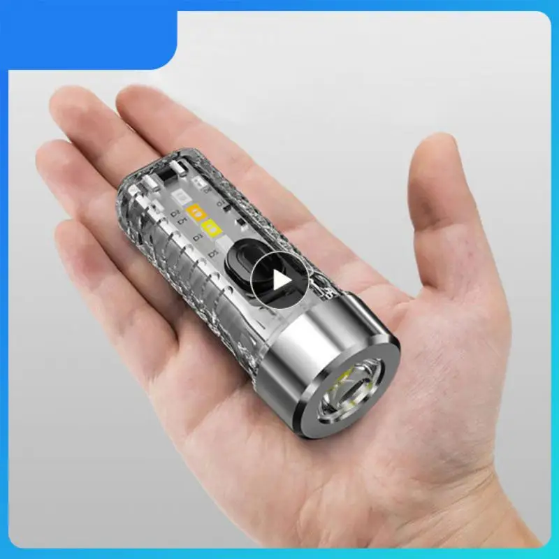 

Red Blue Flash Keychain Flashlight Camping Light Mini Portable Durable Keychain Lamp Camping Flashlight High-quality Flashlight