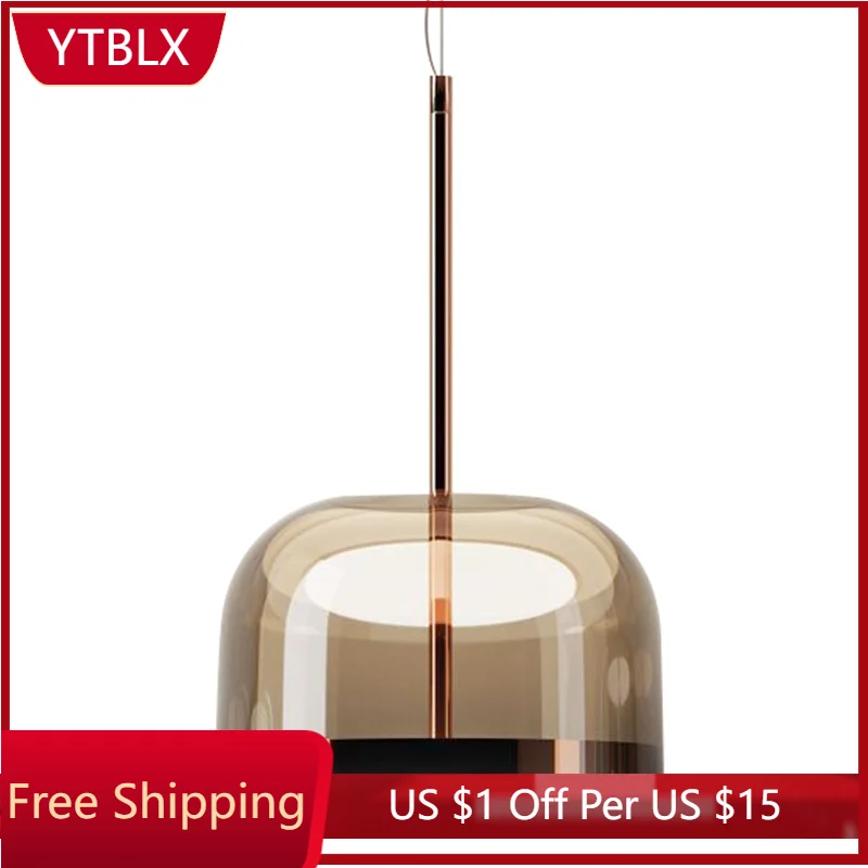 

LukLoy LED Glass Ceiling Pendant Modern Pendant Light Hang Light for Studio Bedroom Living Room Dining Table Kitchen Island