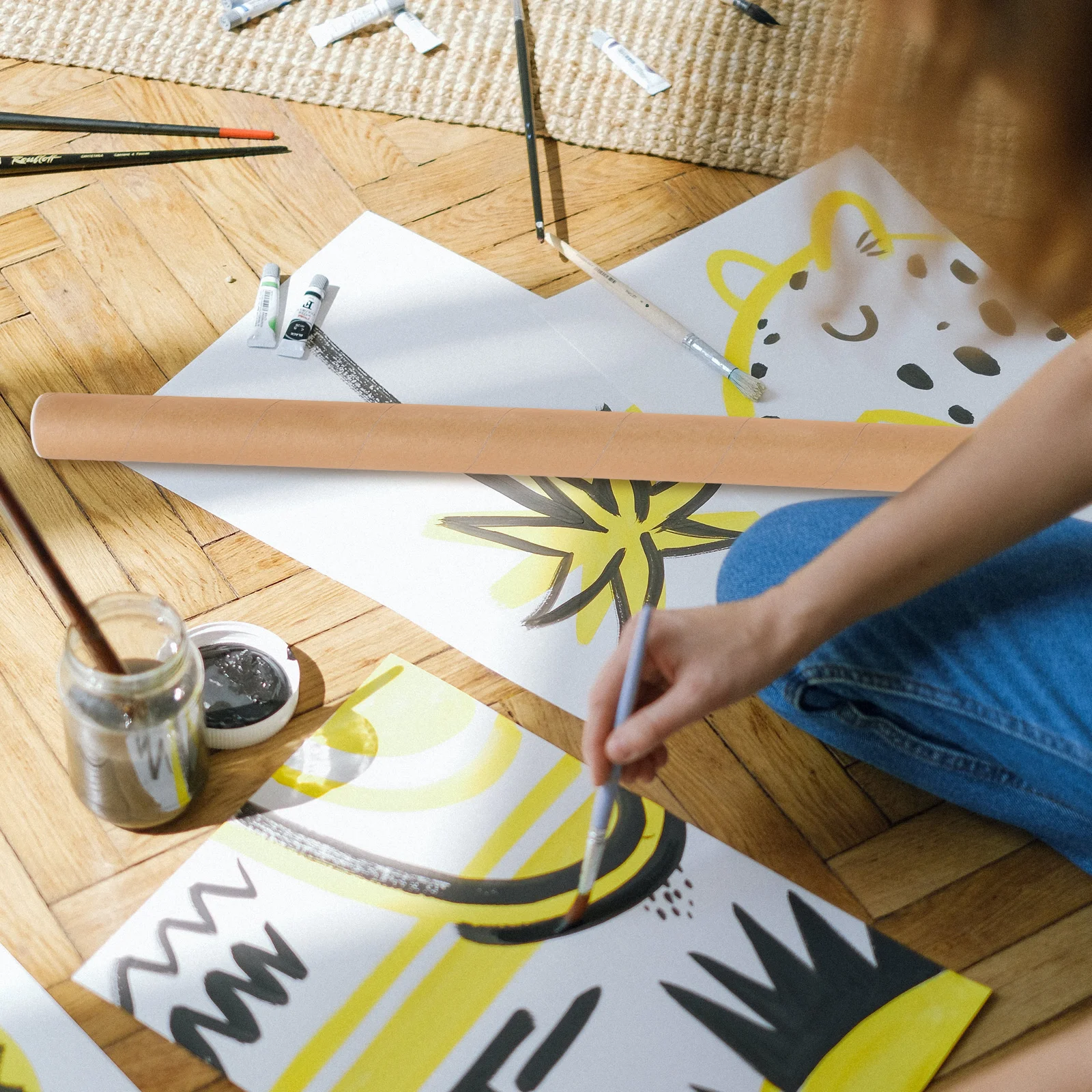 Бумажная трубка для плакатов Большие почтовые трубки Термоусадочная Поставка