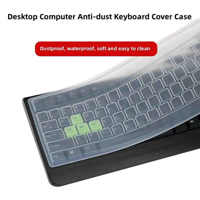 

Мягкий силиконовый чехол для клавиатуры, 1 шт., универсальный чехол для клавиатуры настольного компьютера, защита от пыли, прозрачная защитная пленка для клавиатуры