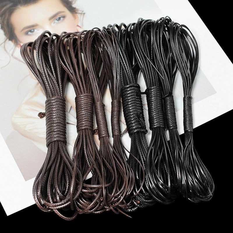 0 5 мм 8 1 2 3 черный/коричневый вощеный хлопковый шнур вощеная нить веревка ремешок