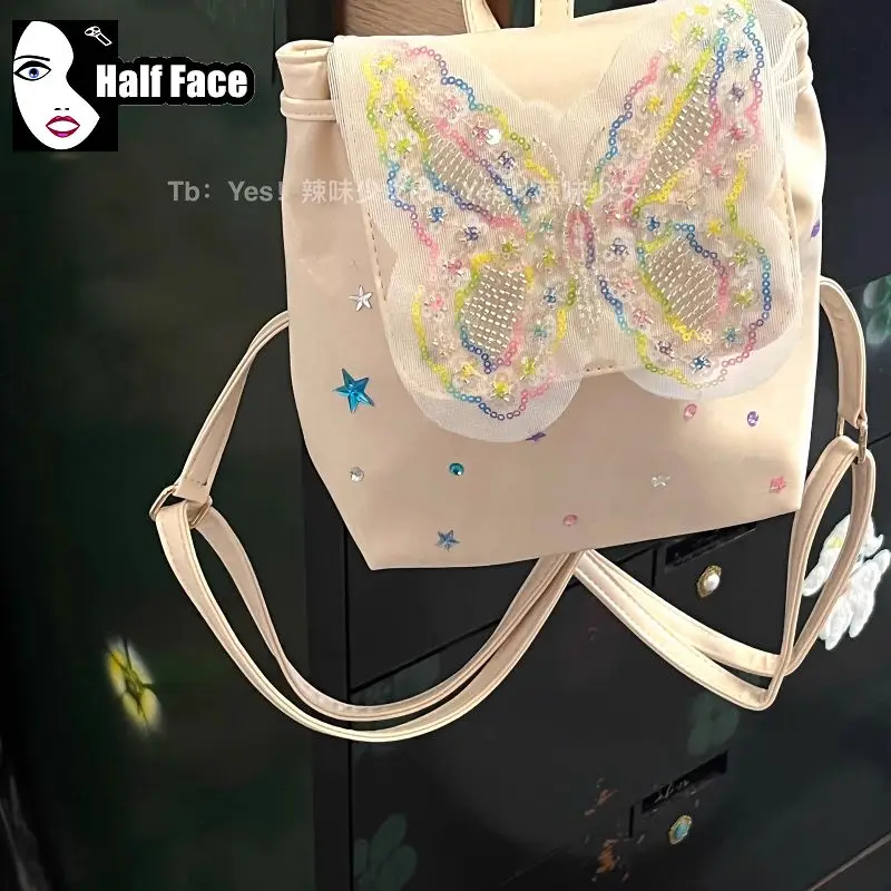 Женский Готический Многоэлементный рюкзак Y2K в стиле Харадзюку с бабочкой и