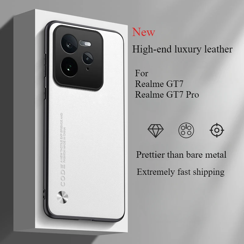 For Realme GT7 Pro Case Business Style Luxury Leather Skin-friendly Cover GT 7 Shockproof Bumper Funda