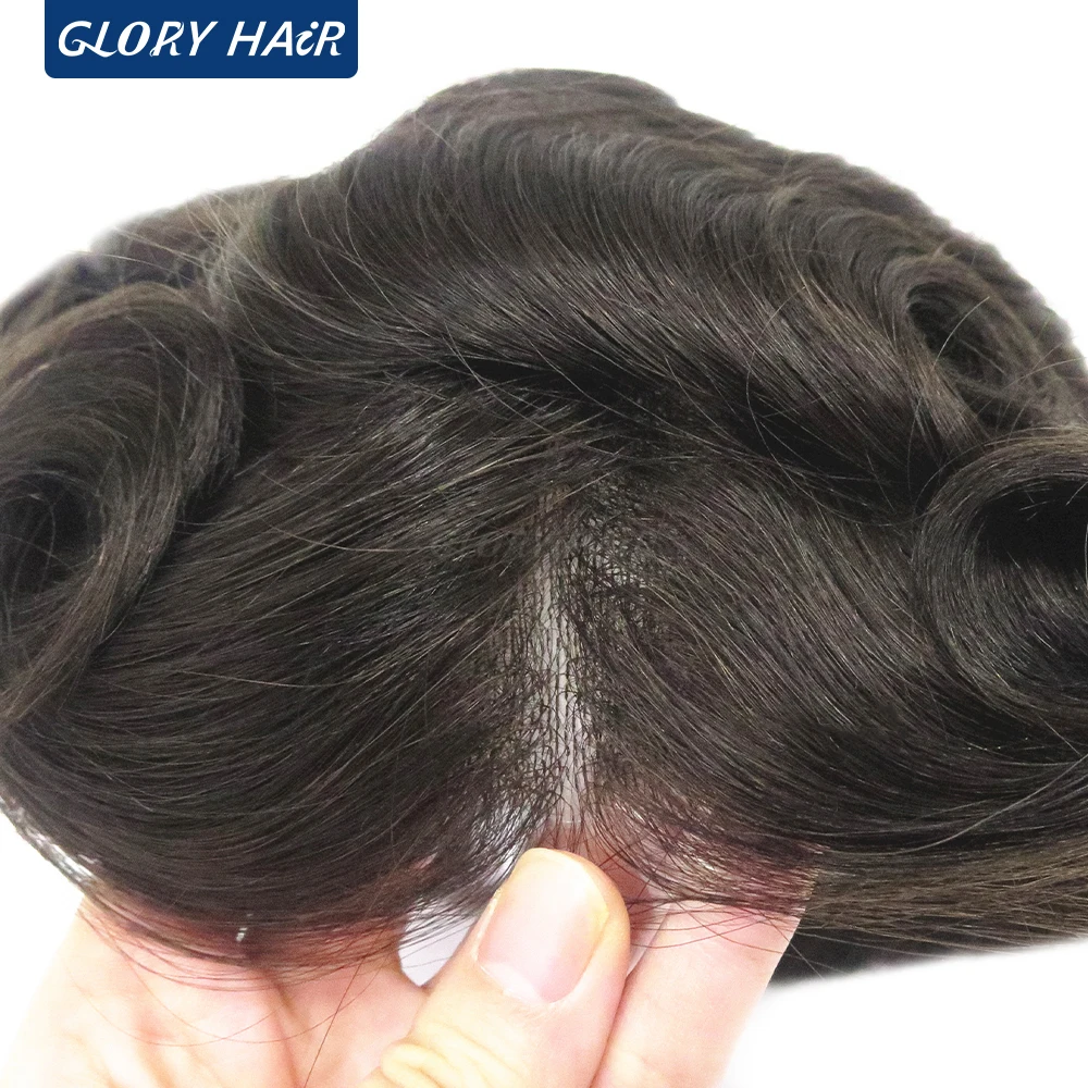 Парик GLORYHAIR Skin-прочный мужской из искусственной кожи капиллярный протез высокого
