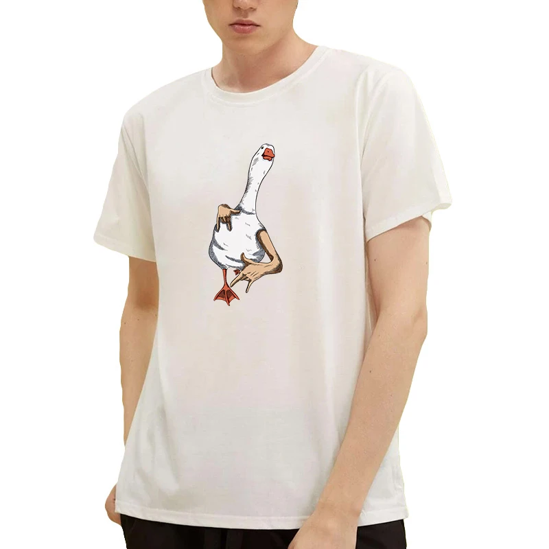 

T Shirt For Men With Short Sleeves Fashion Casual Style Cotton Male Funny Graphic Goose Walk Top Summer Cool Stuff