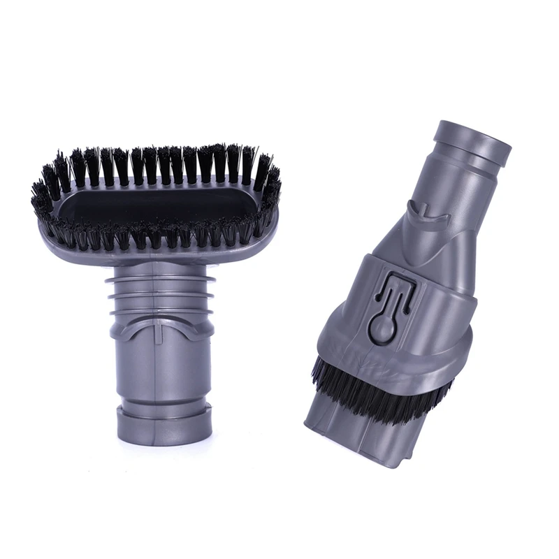 

2 Pcs Gray Plastic Vacuum Cleaner Stiff Bristle Brush Tool,Outter Diameter 33Mm & 34Mm