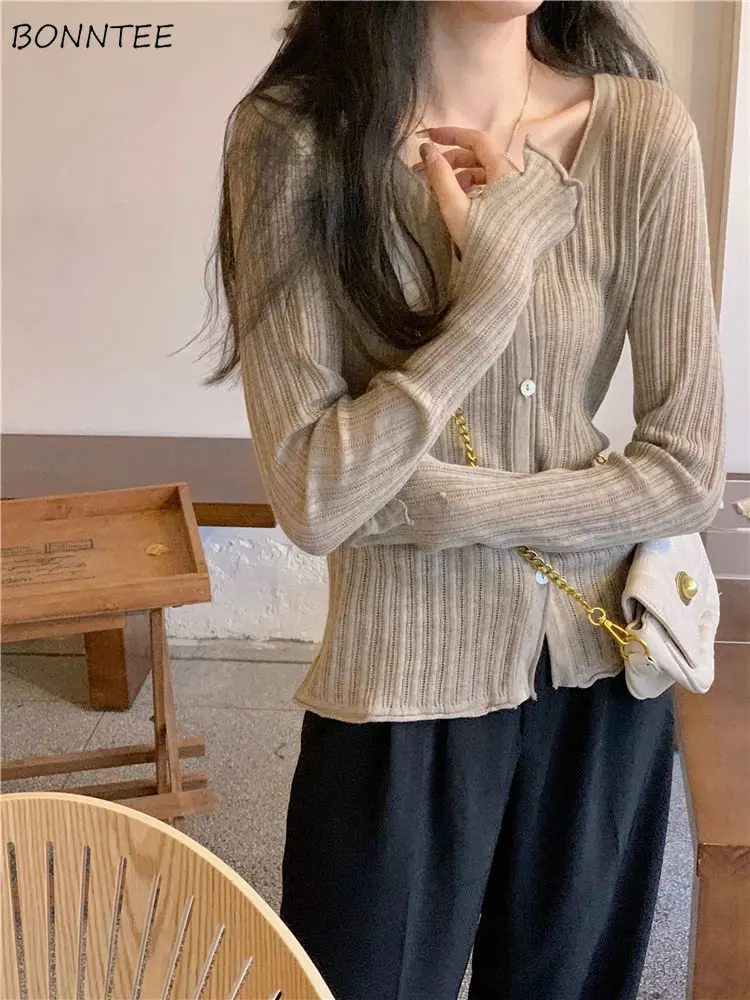 

Кардиганы женские однотонные трикотажные дизайнерские облегающие свитера с V-образным вырезом шикарные пикантные женские элегантные универсальные корейские стильные новые осенние