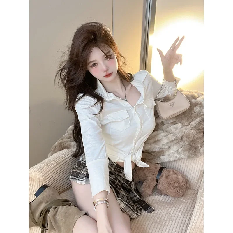 Эстетическая укороченная футболка с длинными рукавами Pure Desire для женщин