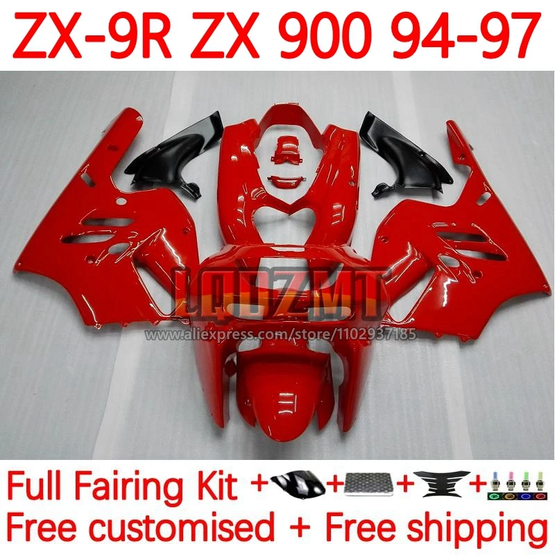 

Gloss red Fairing For KAWASAKI NINJA ZX-9R ZX 9R 900 CC 9 R 900CC ZX9R 1994 1995 1996 1997 ZX900 C 94 95 96 97 Frame 23No.11