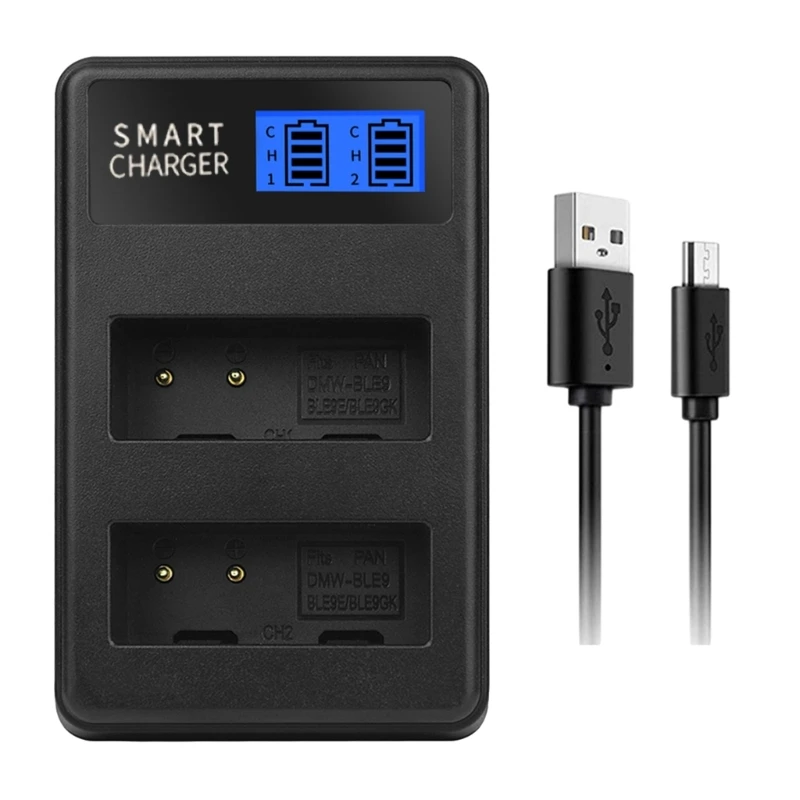 Зарядное устройство Micro USB с ЖК-дисплеем для двухканальной батареи камеры DMC GF6 GX7