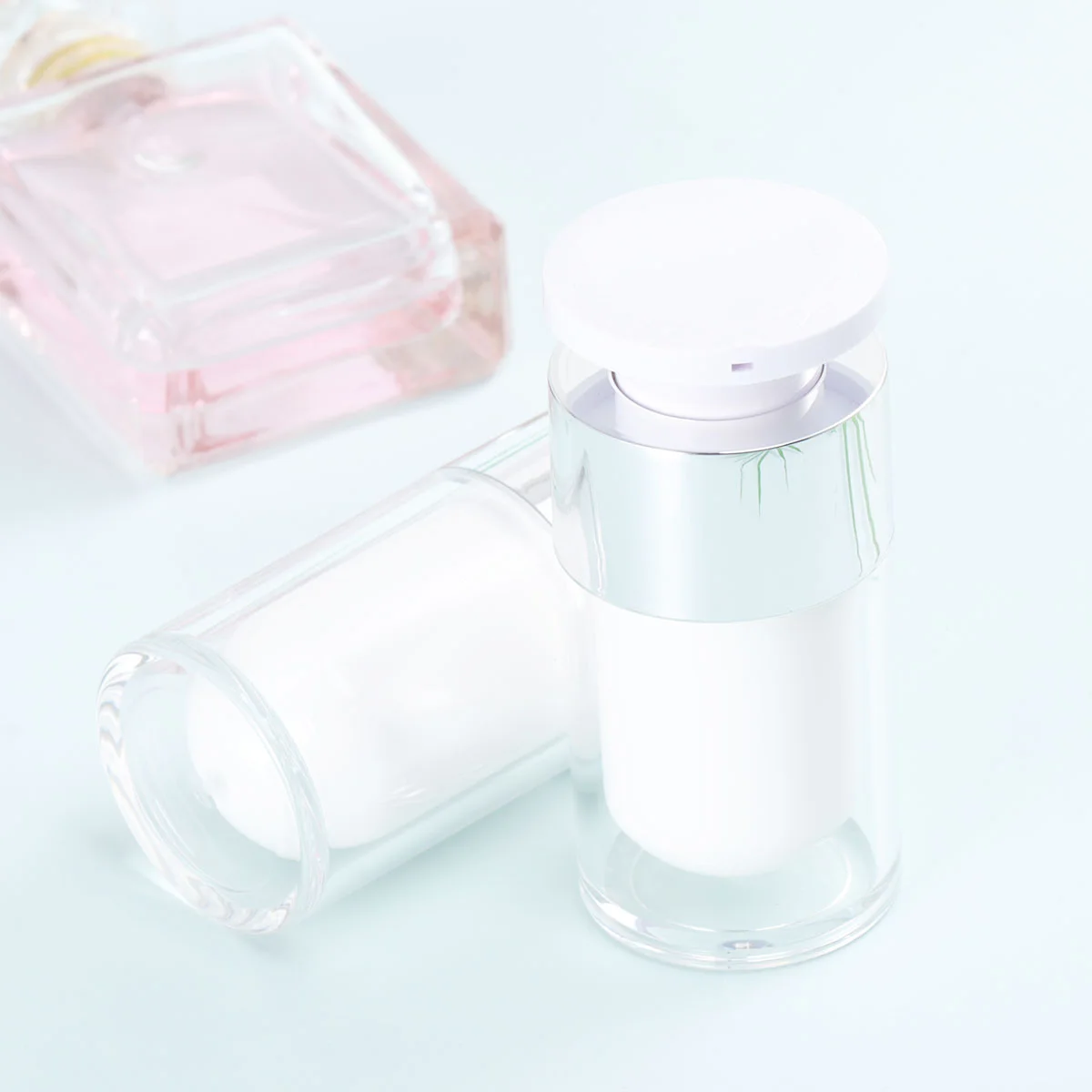 

Airless Bottle Pump Travel Refillable Container Lotion Empty Jar Bottles Containers Dispenser Acrylic Makeup Creams Cream Vacuum