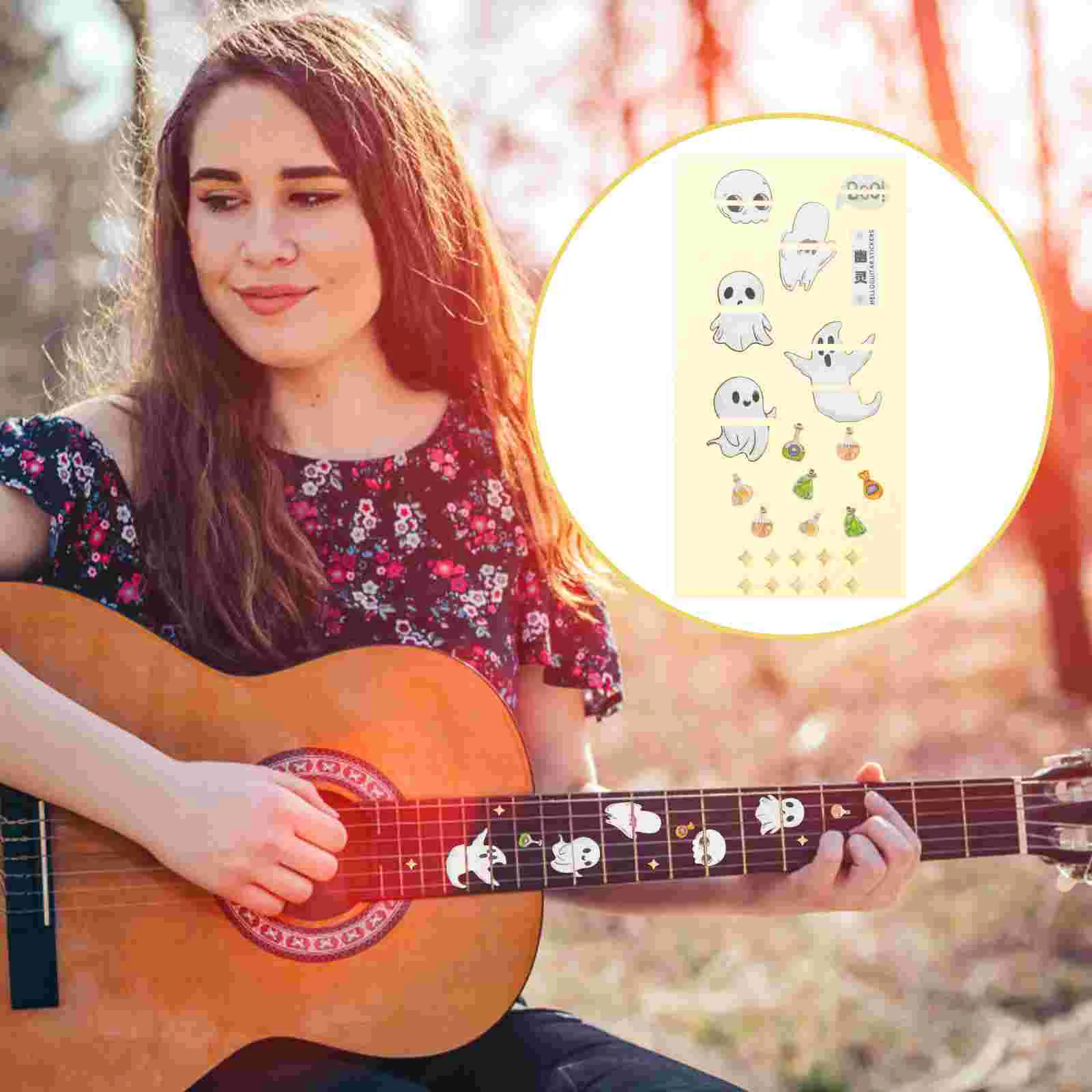 

Car Stickers Self-adhesive Patch Guitar Decorative Musical Instrument Paper Electric Creative Fingerboard Decoration Neck
