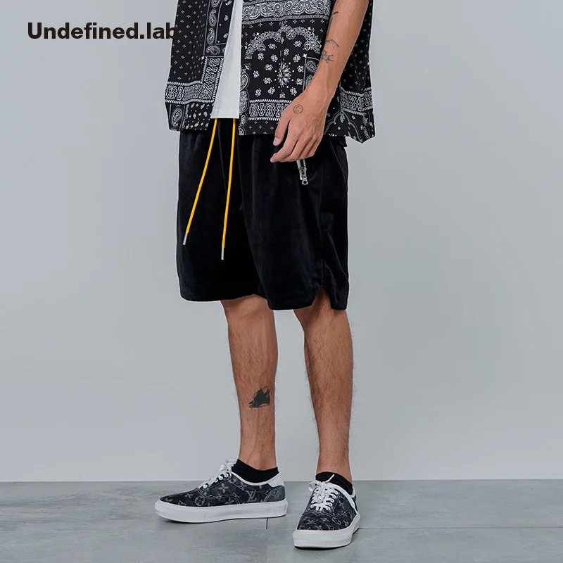 2022 Men Casual Shorts Summer Brand Stylish Hand-made Polyester Drawstring Short Pants Harem Style