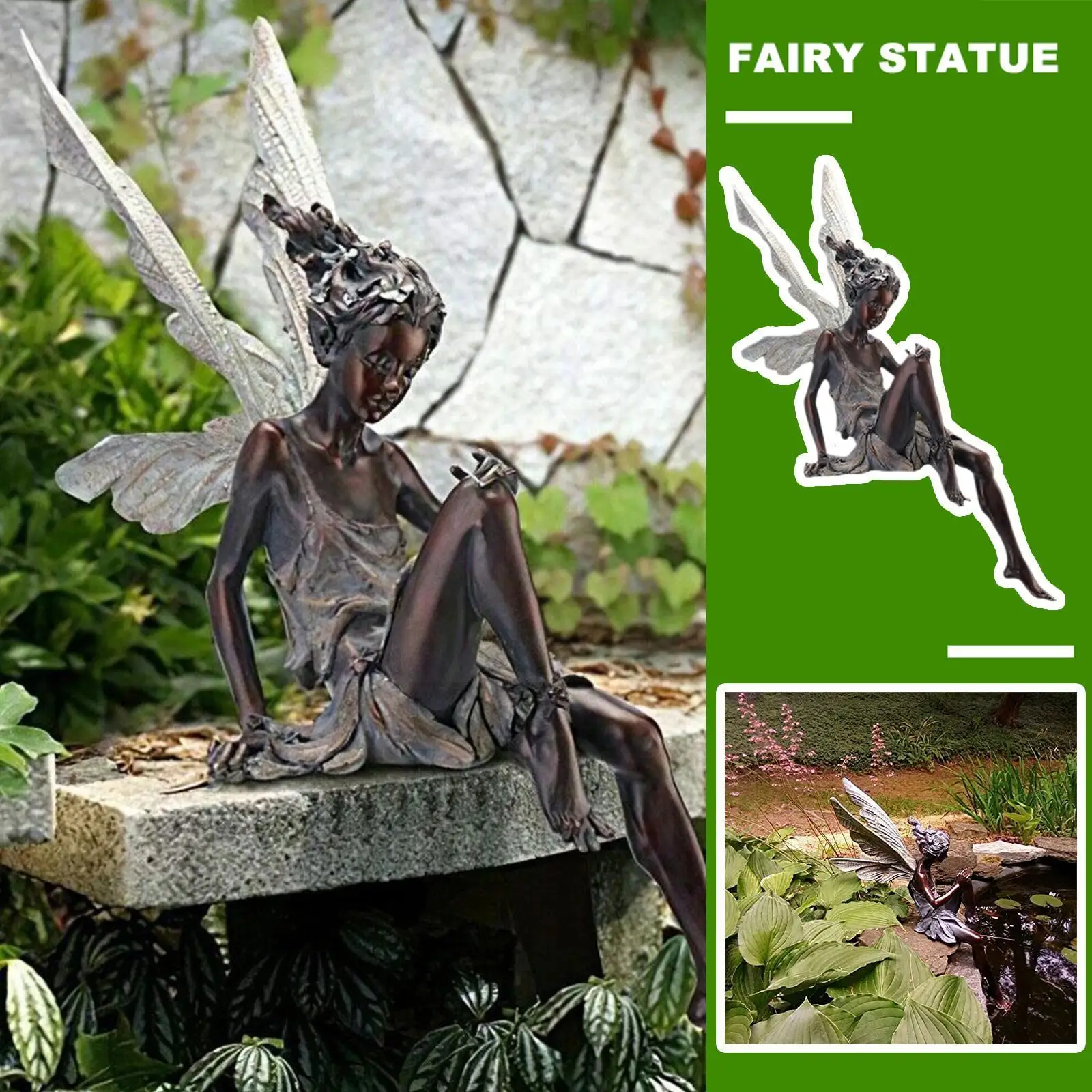 

15cm Angel Flower Fairy Resin Crafts Lawn Miniature Party Garden Decoration Figurine Ornament Prop Outdoor S7x9