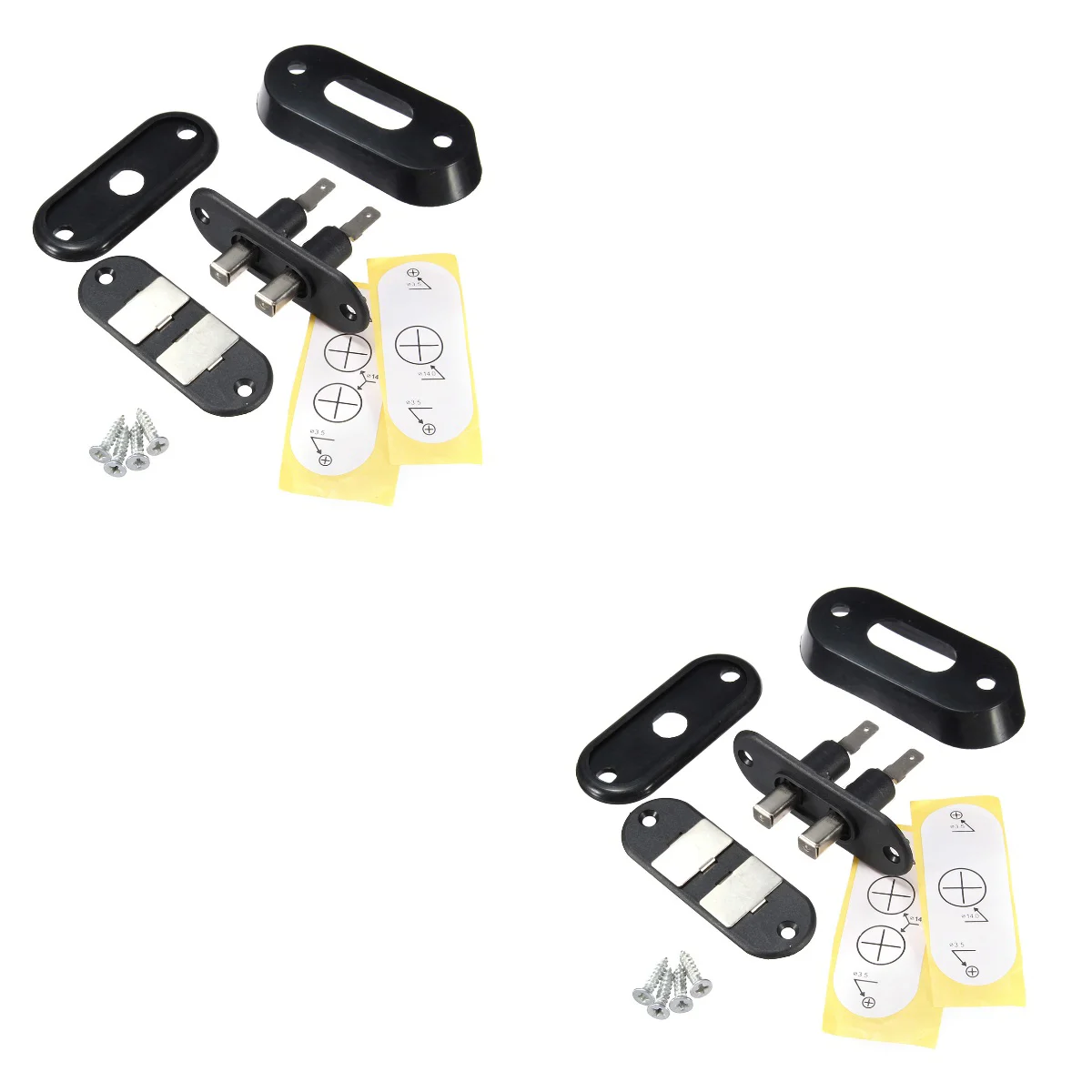 

2pcs Black Door Jamb Switch for Car Van Alarm Central Locking Systems for T4
