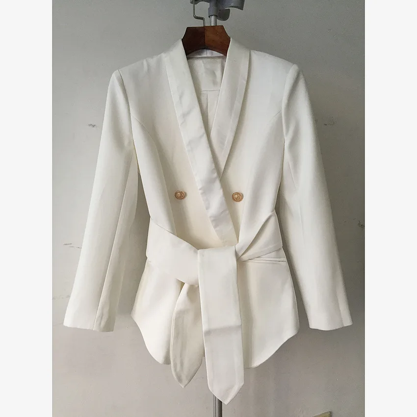 Высококачественный блейзер с золотыми пуговицами и головой льва Женская