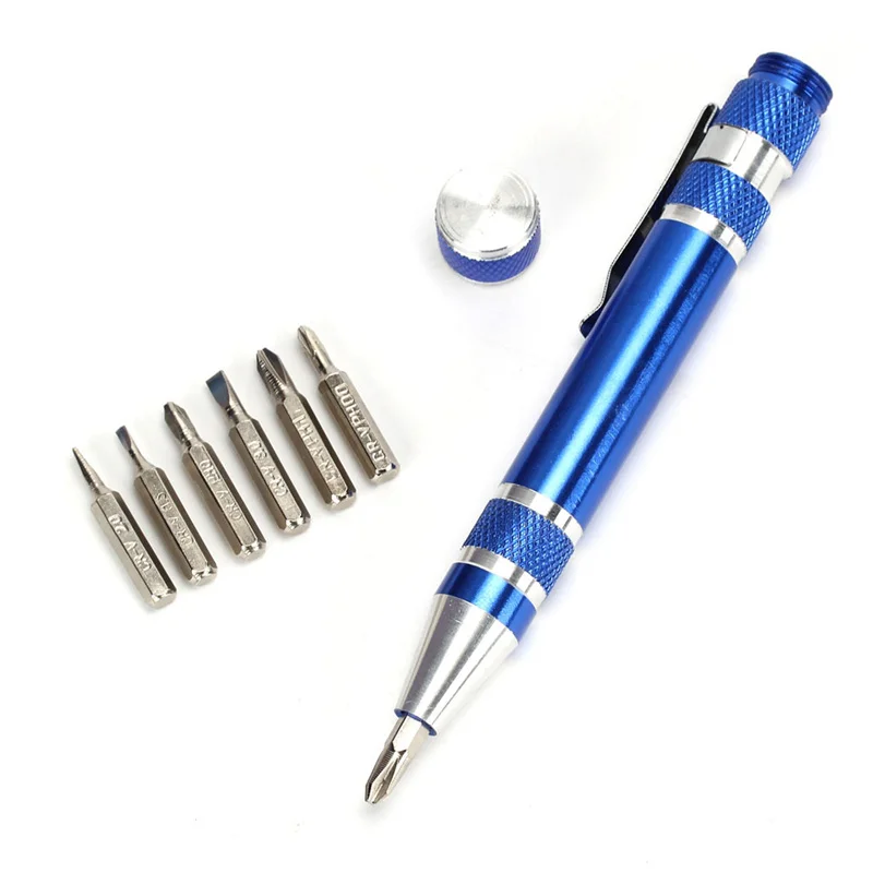 

8 in 1 Magnetic Pocket Screwdriver Mini Gadgets Repairing Pen Style Multi-Tool Set Kit for Home Improvement Computer Eyeglasses