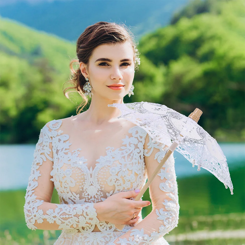 

Elegant Bridal Umbrella Wedding Photo Prop Wedding Umbrella Wedding Decoration Performance Umbrella Prop Lace Umbrella