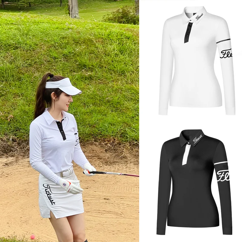

Golf Clothing New Autumn Women's Top Fast Drying Elastic Breathable Lightweight Fashion High Quality Polo shirt Anti Pilling