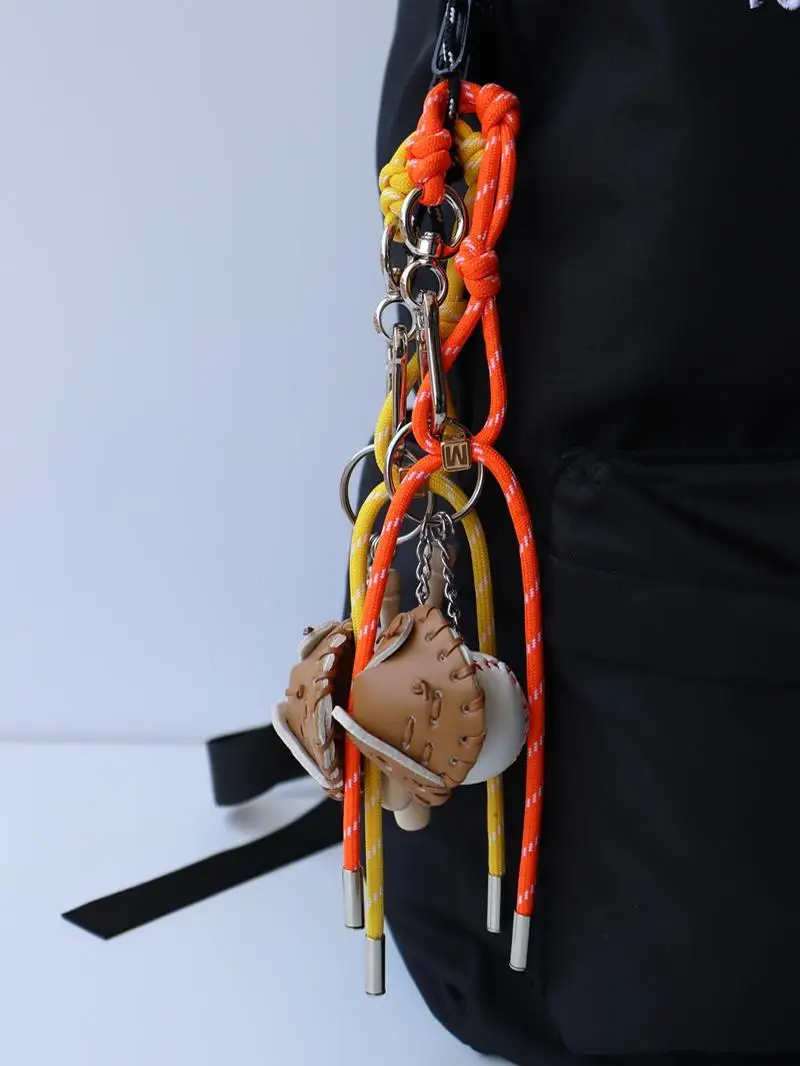 INS Blogger Same Sle Personalized Baseball Car Keychain Bag Hanging Pieces M Series Couple Woven Lanyard