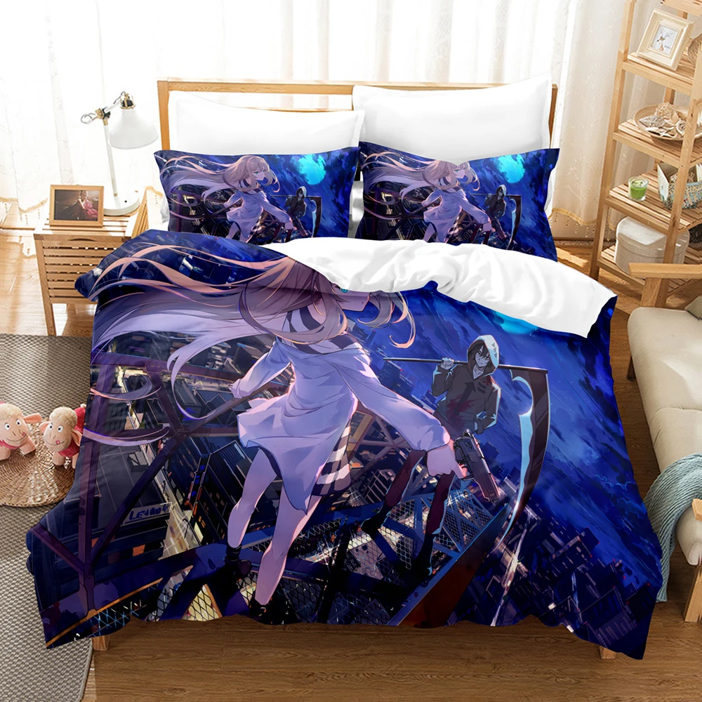 

Angels of Death Bedding Set Cartoon Anime Duvet Cover Ray Isaac Foster Bed Linen with Pillowcases for Kids Teens Bedroom Decor