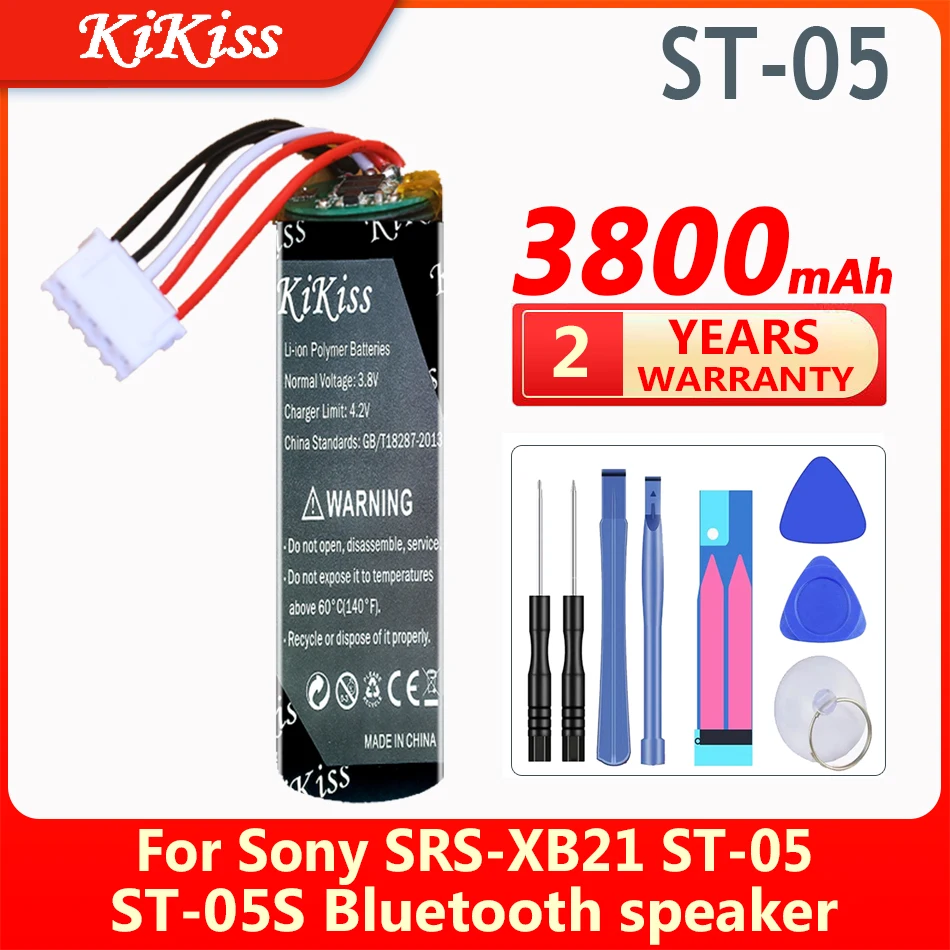 

KiKiss 3800mAh Rechargeable Speaker Battery ST-05 ST05 ST 05 for Sony SRS-XB21 ST-05 ST-05S Bluetooth Speaker ACCU