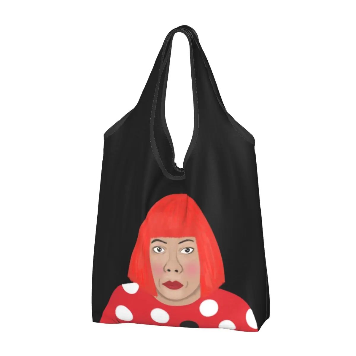 

Подушка для покупок Yayoi Kusama, многоразовая продуктовая сумка для покупок, вместительная эстетичная Экологичная сумка с абстрактными точками и тыквой в горошек