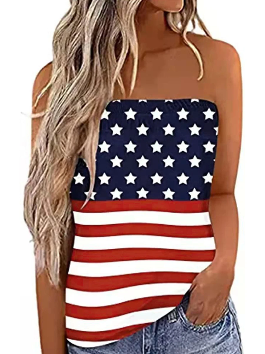 

Women s Summer Casual Bandeau Tank Tops Sleeveless Tube Tops Loose Fit Y2K Beachwear Holiday Essentials