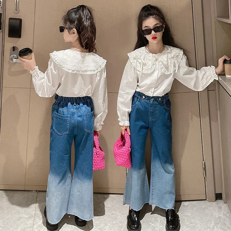 

Girls' Shirts 2022 New Personalized Shirts Children's Wear Net Red Shirts Autumn Fashionable Puff Sleeves
