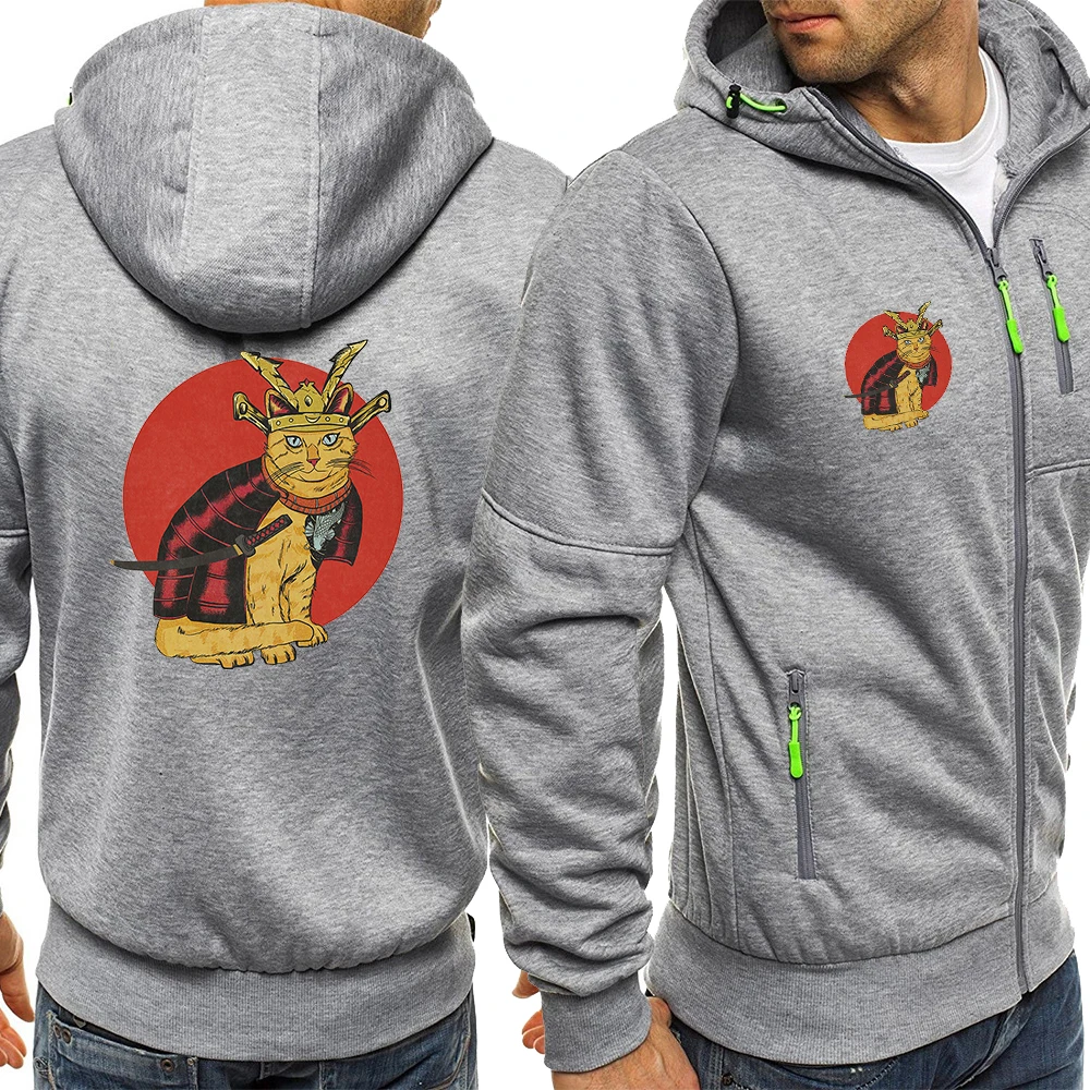 

Cat Warrior With Saber Print Men Hoodies Street Personality Tracksuit Fashion Hooded Sweatshirts Creativity Oversize Sweatshirts