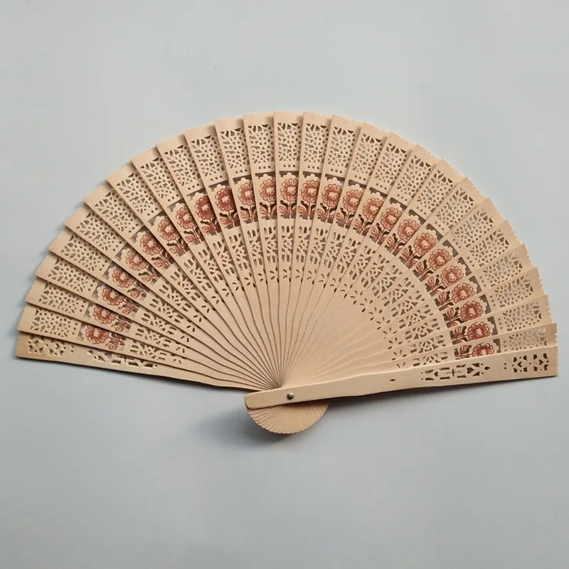 50PCS Wholesale Can Customize Wooden Fan Sunflower Pattern Wooden Fan Chinese Fan Dance Special Fan Japanese Home Decoration Fan