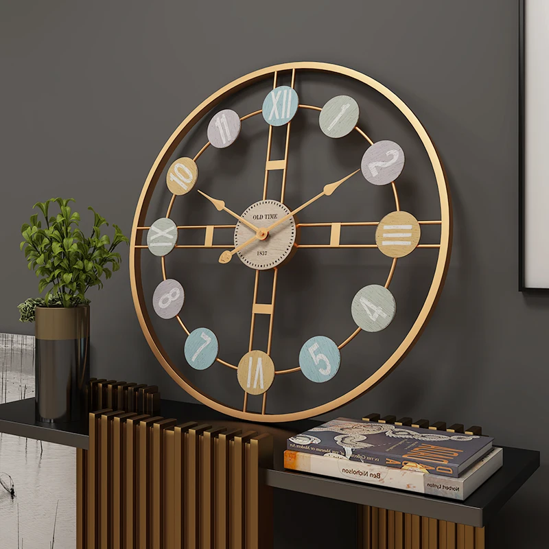 

Large Metal Wall Clock Vintage Wall Watch Mute Digital Clocks Room Decor Mechanism Modern Design Home Decoration Accessories