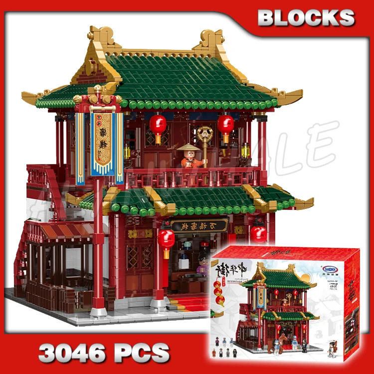 

3046pcs China Town Street Roadhouse 01022 Model Building Blocks Boys Bricks Boys Compatible with