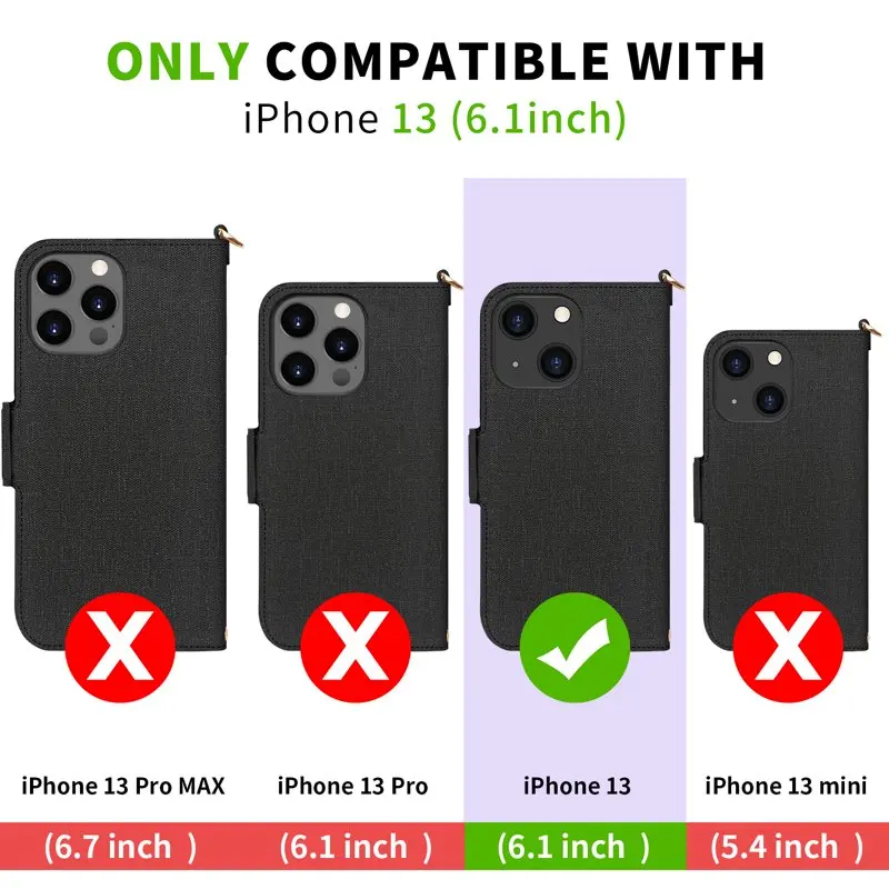 Wallet Case ,[RFID Blocking][Kickstand Function] Handmade Flip Folio Wallet Case with Card Slots and Detachable Hand Strap for i