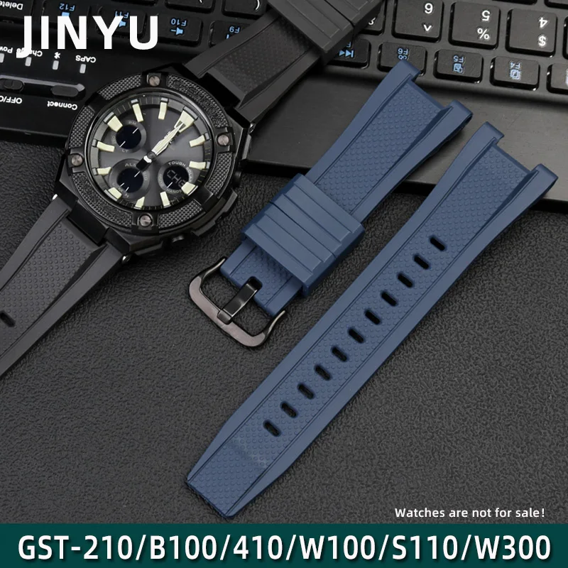 Silicone Rubber bracelet For Casio Gst210 GST-W110/S130/B100/S100G/S110/410 Satch Strap High Quality Watchband Wristwatches band