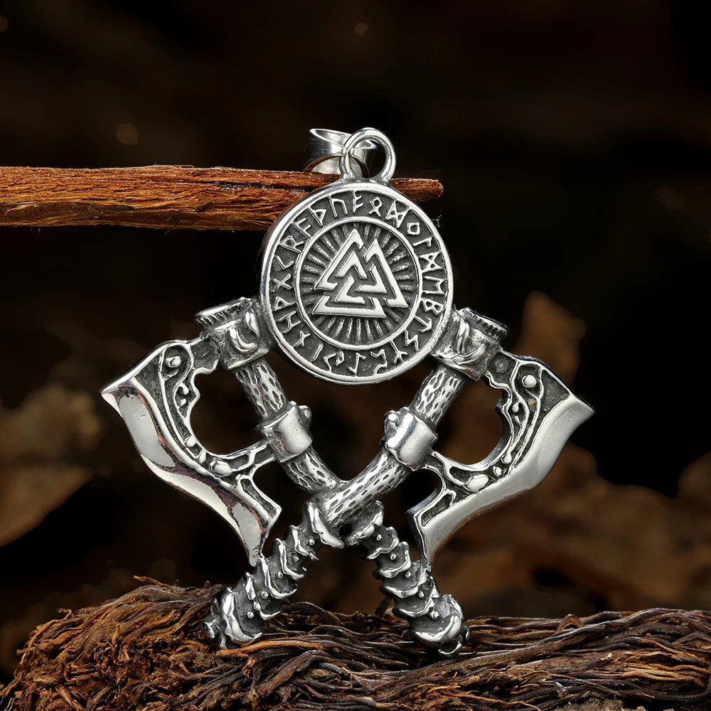 Винтажное ожерелье с подвеской в виде топора викингов мужская мода из