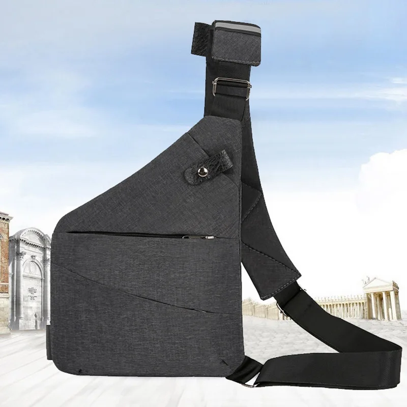 Outdoor Sports Shoulder Bag Casual Men'S Chest Bag Business Portable Handbag Messenger Bag Nylon Canvas Travel Fashion Pocket