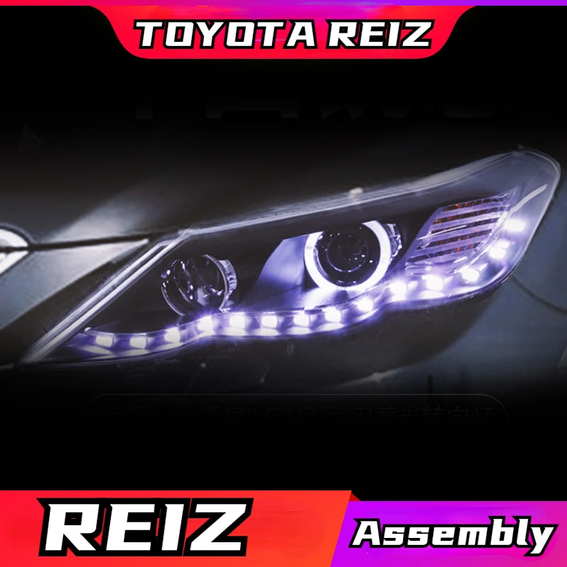 

2 PCS 10-13 TOYOTA REIZ Headlamp Assemblies For Refitting Led Angel Eye Daytime Running Lamps And Double Lens Xenon