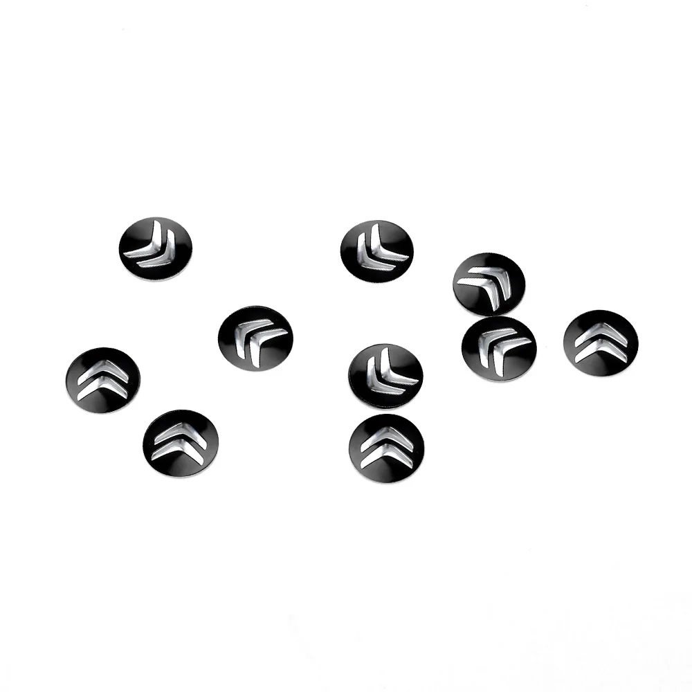 

10 шт. 14 мм алюминиевые 3D автомобильные ключи с логотипом, сменные наклейки для Citroen C3 C4 DS3 C1 Picasso VTS C-ELYSEE C5 C6 C8 DS, аксессуары