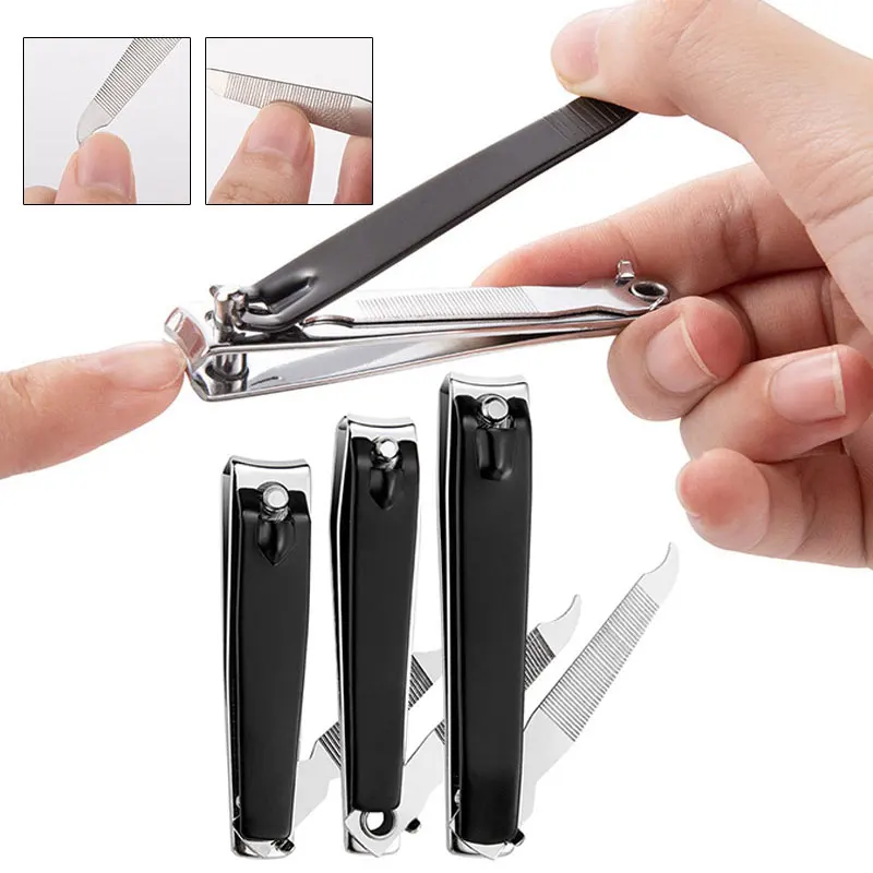 

Stainless Steel Nail Art Clippers Manicure Files Cutter Nipper Machine Knife Fingernail Toenail Trimmer Black Pro Care Tools YZL