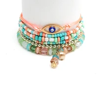 trendy boho multicolor bead bracelet for women multilayer handmade beaded bracelet female fine aesthetics jewelry