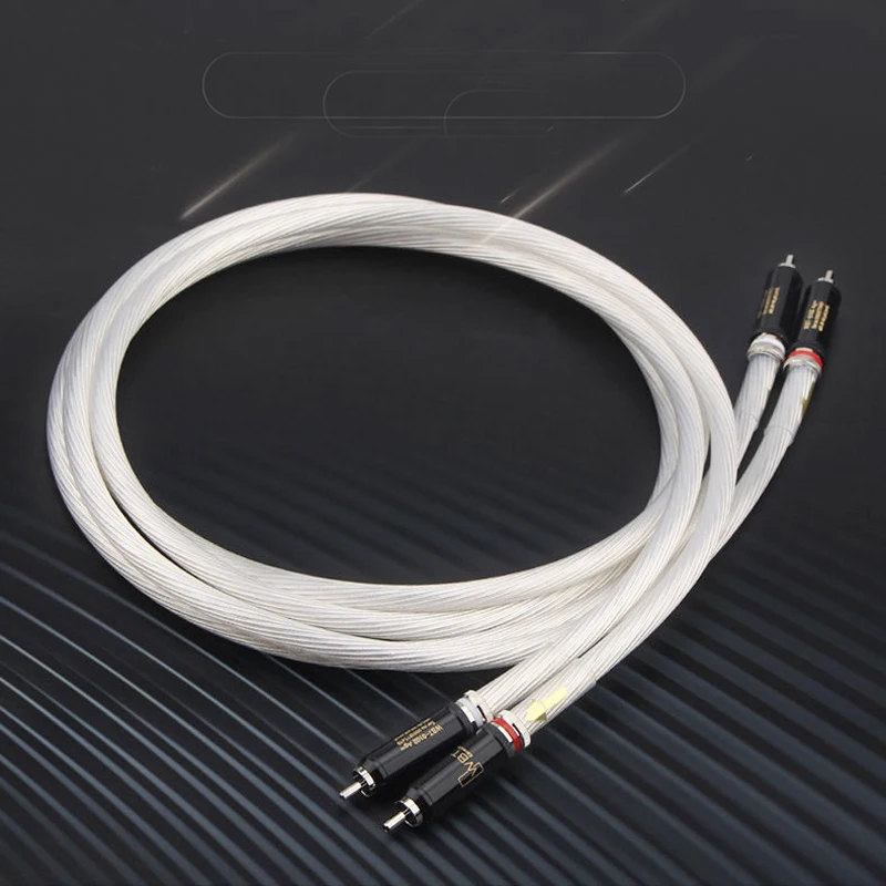 Фото HIFI-кабель 5N OCC для аудиоустройств, CD-плееров, аудиокабель HIFI с двумя RCA-разъемами, сигнальный кабель для усилителя мощности. №2