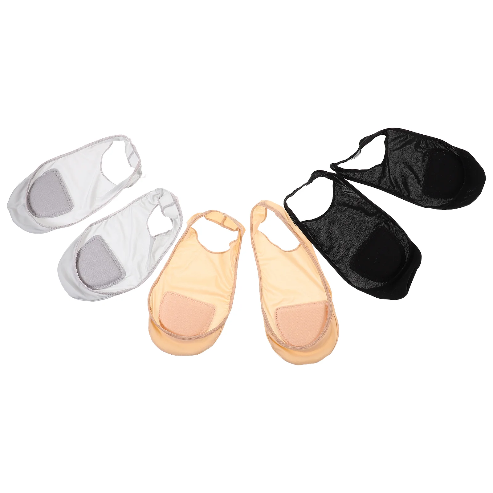 3 пары противоскользящих полуносков женские кроссовки белые невидимые